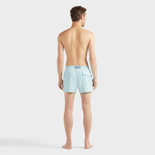 Men Stretch Short Swim Trunks Micro Ronde Des Tortues Rainbow Pacific back worn view
