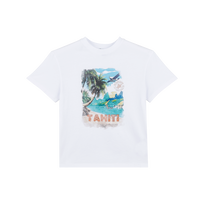 T-shirt bambino in cotone biologico Tahiti Bianco vista frontale