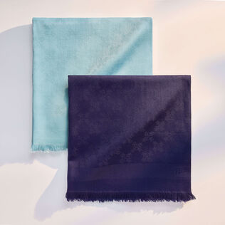 Turtle Monogram Scarf Pacific details view 2