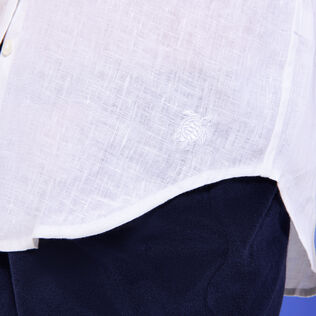 Camisa de Lino Blanco detalles vista 3