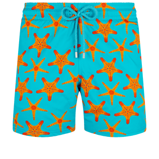 Costume da bagno uomo elasticizzato Starfish Dance Blu curacao vista frontale