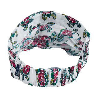 Bandeau cheveux fille Provencal Turtles Blanc vue de dos