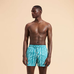 Men Stretch Swim Shorts Aran Knit Thalassa front worn view