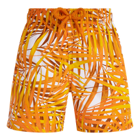 Boys Stretch Swim Shorts Palm Leaves Mango front view
