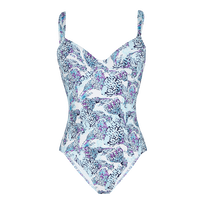 Women One-piece Swimsuit Isadora Fish White front view