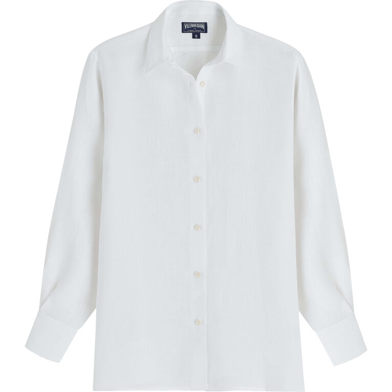 Women Solid Linen Shirt- Vilebrequin X Angelo Tarlazzi - Lisandra - White