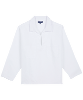 Men Linen Vareuse Solid White front view