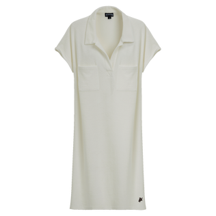Women Others Solid - Women Terry Polo Dress Solid, Chalk front view