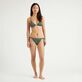 Women Rope Triangle Bikini Top Pearl Black front worn view