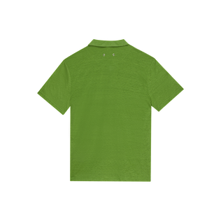 Polo en punto de lino de color liso para hombre Camouplage vista trasera