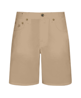 Men Cotton Bermuda Shorts Solid Sand front view
