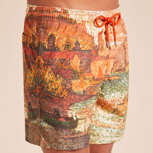 男士 Sortie Du Port De St Tropez 360 度游泳短裤 - Vilebrequin x Paul Signac Brick 细节视图2