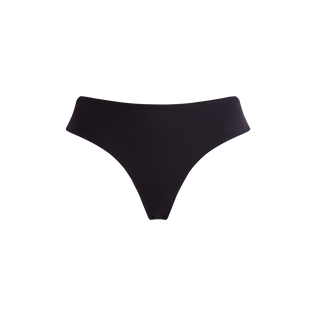 Bas de maillot de bain culotte midi femme uni Noir vue de face