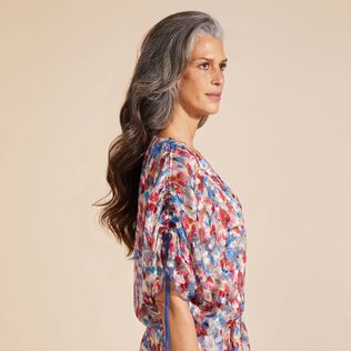Women Viscose Fluid Cover-up Flowers in the Sky Palace details view 2