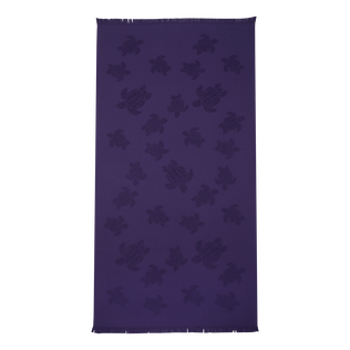 Telo da spiaggia in cotone organico Turtles Jacquard Midnight vista frontale