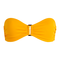 Haut de maillot de bain bandeau femme uni Mangue vue de face