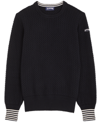 Solid Pullover mit Rundhalsausschnitt für Herren Marineblau Vorderansicht