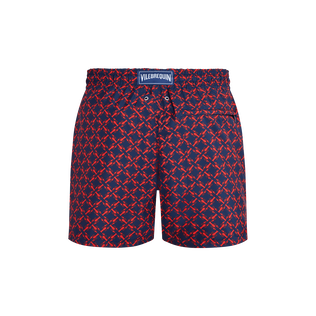 Pantaloncini mare uomo ultraleggeri e ripiegabili Homard Pixel Blu marine vista posteriore