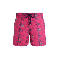 Men Swim Shorts Embroidered Seaweed - Limited Edition Bougainvillea front view