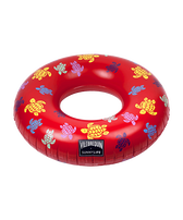 Inflatable Pool Ring Ronde des Tortues - VILEBREQUIN X SUNNYLIFE Poppy red front view