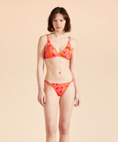 Women Underwire Bikini Top New Leopard Apricot front worn view