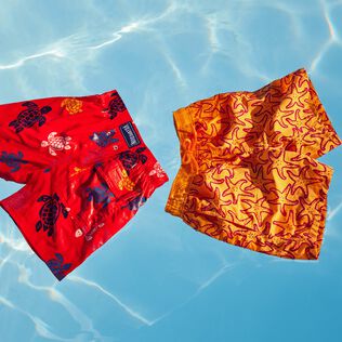 Bañador con estampado aterciopelado Starlettes para niño Zanahoria detalles vista 1