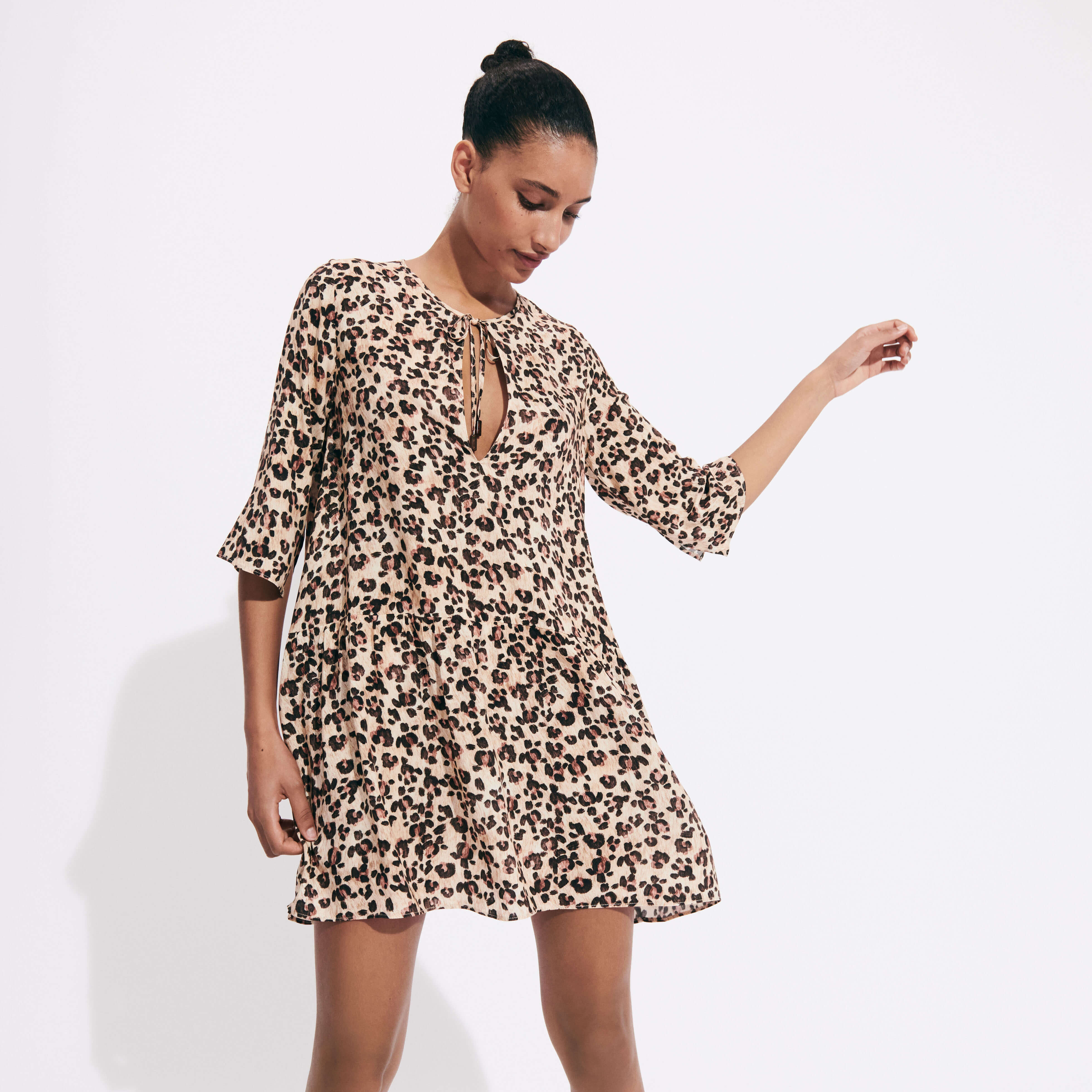 Robe shop courte leopard