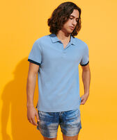 Men Cotton Pique Polo Shirt Solid Divine 正面穿戴视图