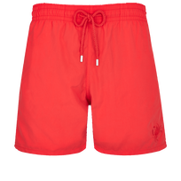 Men Swim Shorts Water-reactive Crabs & Shrimps Poppy red front view