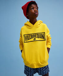 Besticktes Sweatshirt mit 3D-Logo für Jungen Mimose Vorderseite getragene Ansicht