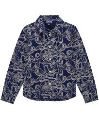 Camisa con estampado Macro Octopussy para niño Azul marino vista frontal