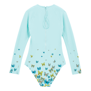 T-shirt anti UV une pièce Manches Longues femme Butterflies Lagon vue de dos