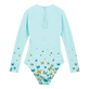 T-shirt anti UV une pièce Manches Longues femme Butterflies Lagon vue de dos