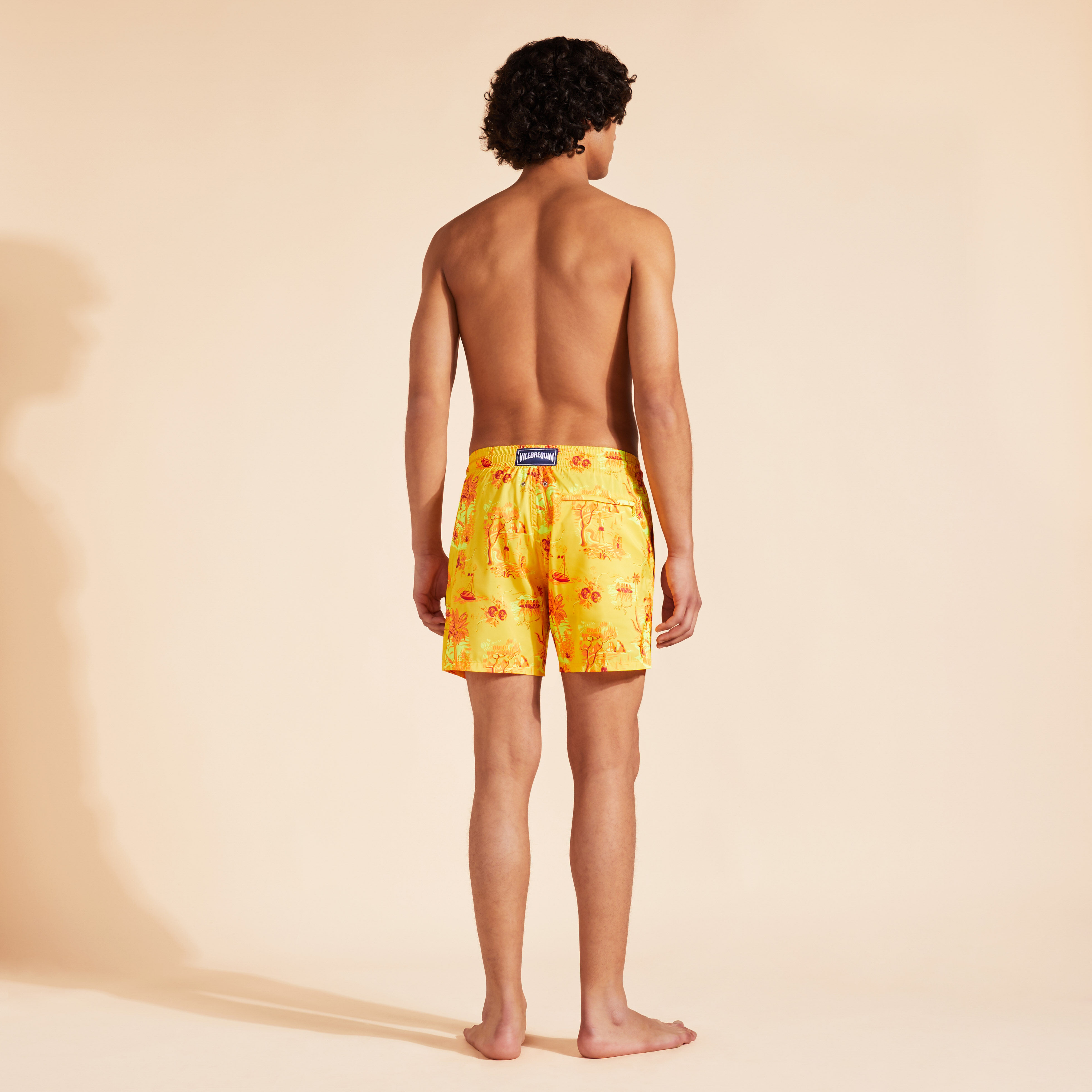 Men Ultra-Light and Packable Swim Trunks Toile de Jouy and Surf