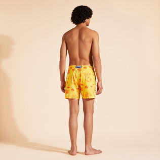 Men Ultra-Light and Packable Swim Shorts Toile de Jouy and Surf Corn back worn view