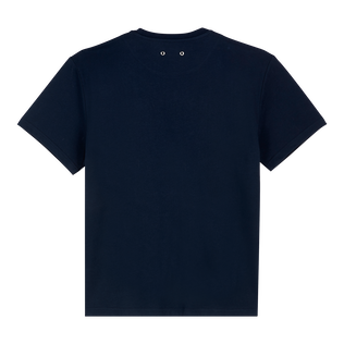 Poulpes Tie and Dye Oversize-T-Shirt aus Bio-Baumwolle für Herren Marineblau Rückansicht