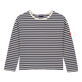 Camiseta a rayas para niño Marino / blanco vista frontal