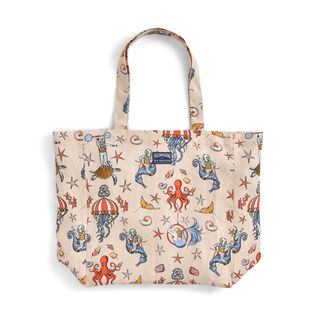 Linen Tote Bag Aqua Circus - Vilebrequin for St. Regis Pink champagne 正面图