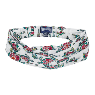 Bandeau cheveux fille Provencal Turtles Blanc vue de face
