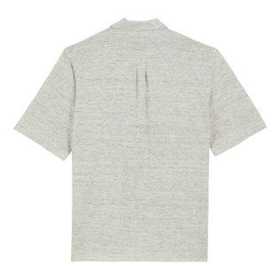 Camicia bowling unisex in jersey di lino tinta unita Lihght gray heather vista posteriore