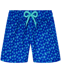 Boys Swim Trunks Micro Ronde Des Tortues Sea blue front view