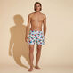 Men Stretch Swim Shorts Tortugas - Vilebrequin x Okuda San Miguel Multicolor front worn view