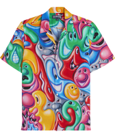 男士 Faces In Places 棉麻保龄球衫 - Vilebrequin x Kenny Scharf 合作款 Multicolor 正面图
