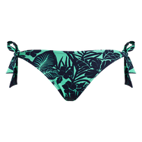 Braguita de bikini con tiras de atado lateral con estampado Flowers Paradise para mujer Green paradise vista frontal