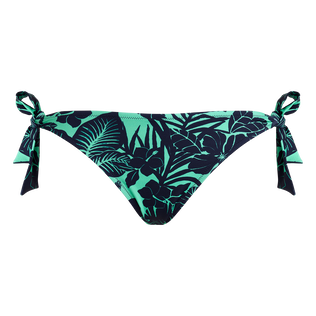 Braguita de bikini con tiras de atado lateral con estampado Flowers Paradise para mujer Green paradise vista frontal