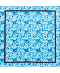 Flowers Tie & Dye Unisex-Seidentuch Marineblau Vorderansicht
