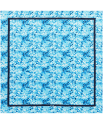 Foulard unisex in seta Flowers Tie & Dye Blu marine vista frontale