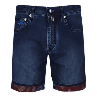 Men 5-Pockets Denim Bermuda Shorts Mosaïque Med denim w2 front view
