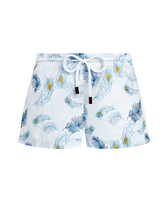 Pantaloncini mare donna ricamati Eyes of the wind Bianco vista frontale