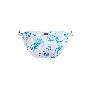 Braguita de bikini de corte brasileño con estampado Medusa and Shells para mujer Blanco vista trasera